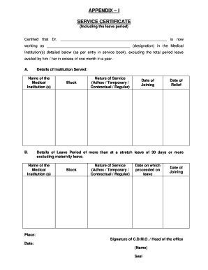 Inservice Certificate  Form