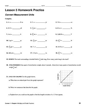 Lesson 5 Homework Practice Convert Measurement Units Answer Key  Form