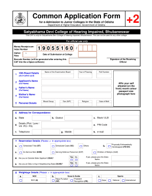 Satyabhama Devi College for Hearing Impaired  Form