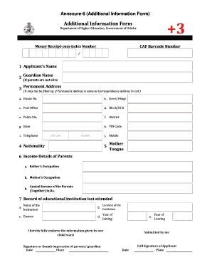 Annexure Viii Form Fill Up