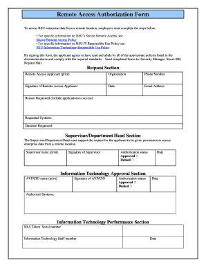 Remote Access Authorization Form