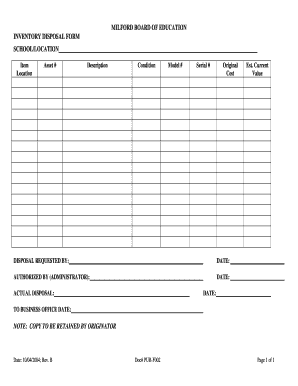 Inventory Disposal Form
