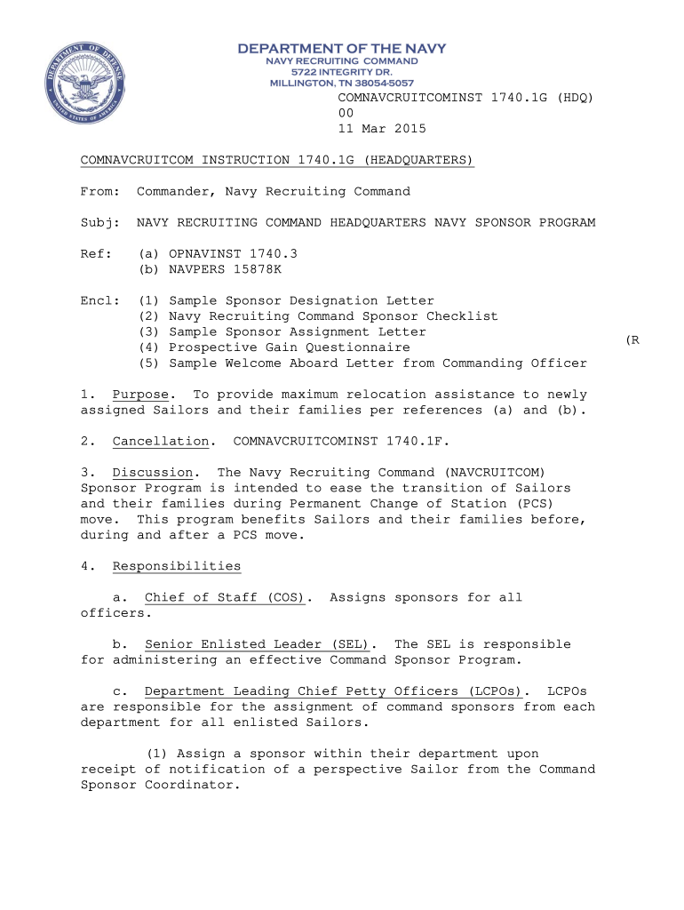 1G HEADQUARTERS  Cnrc Navy  Form