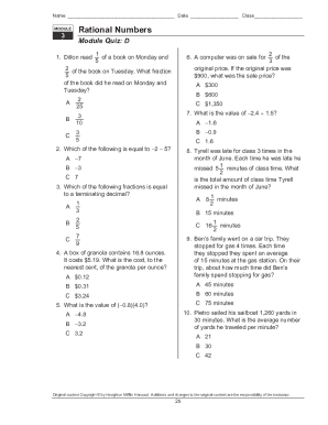 Module Quiz B Answer Key  Form