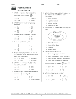 Module Quiz B Answer Key  Form