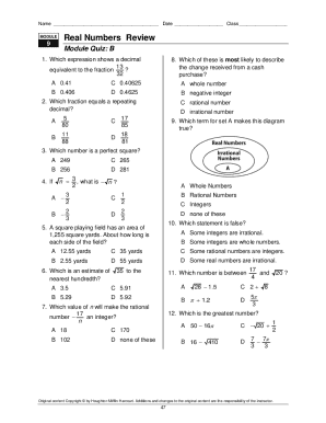 Module Quiz B Answer Key  Form