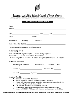 Ncnw Membership Form