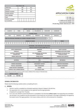 Boland College Application Form PDF