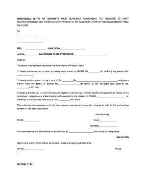 Irrevocable Letter of Authority  Form
