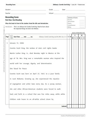 Coretta Scott King Obituary PDF  Form