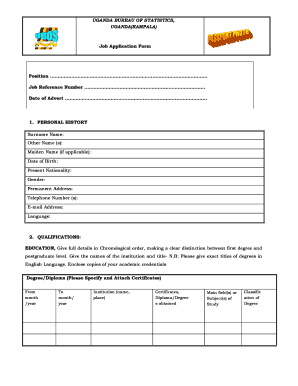 Ubos Jobs  Form