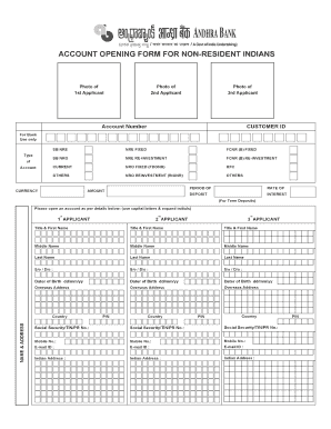 Andhra Bank Application Form PDF