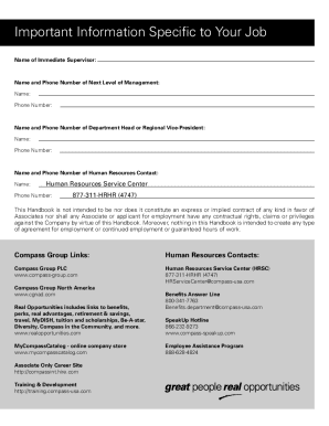 Compass Group Handbook  Form