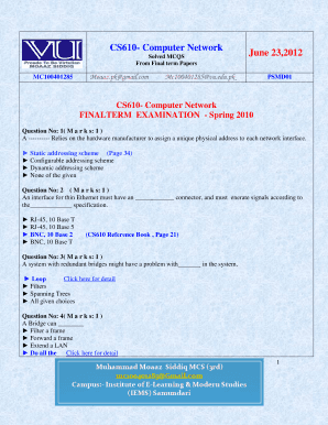 Cs610 Final Term Solved Papers by Moaaz Form