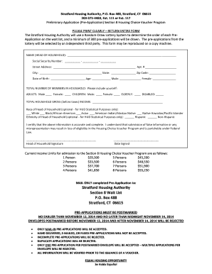 Stratford Section 8 Application  Form