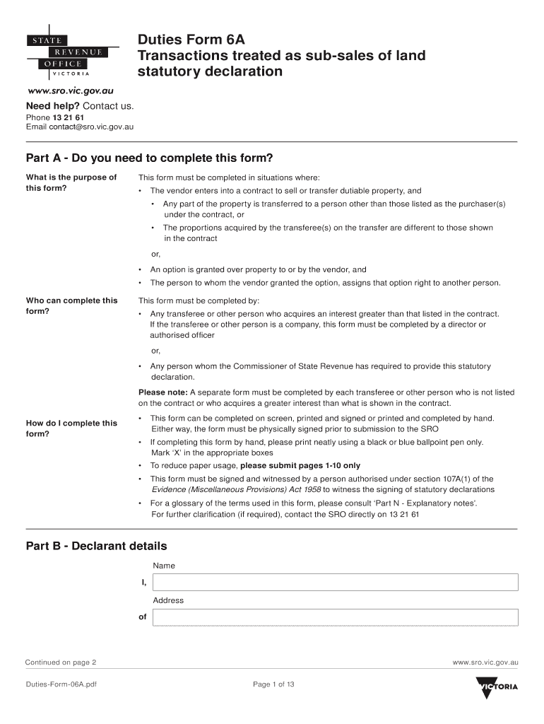 Get and Sign Duties Form 6a 2013-2022
