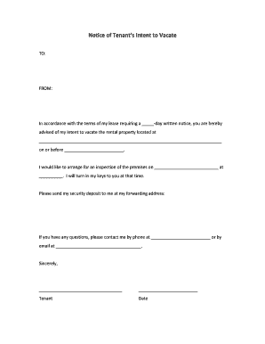 Notice of Tenants Intent to Jurisdocumentscom  Form