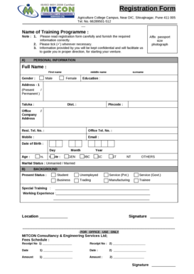 Consultancy Registration Form