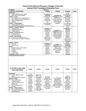 Journal Club Template  Form