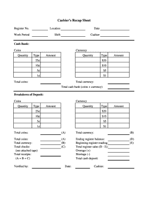 Recap Sheet  Form