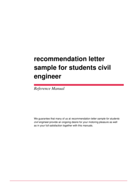 Sample Letter of Recommendation for Civil Engineering Students  Form
