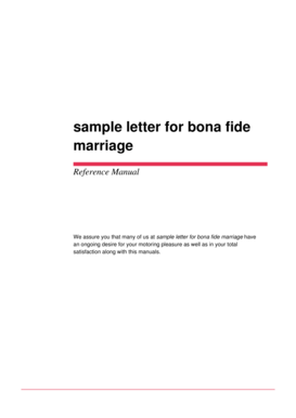 Bona Fide Marriage Exemption Letter Sample  Form