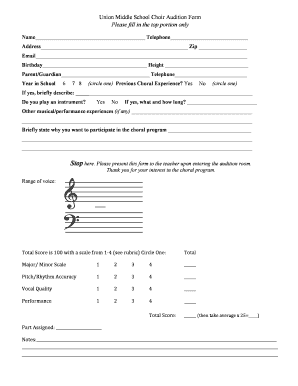 Sample of a Choir Form