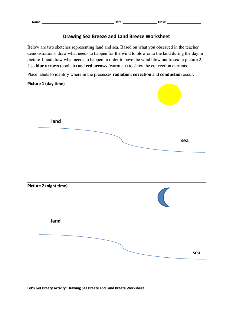 Get and Sign Sea Breeze and Land Breeze Worksheet  Form