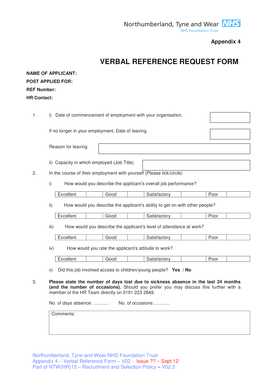 Nhs Reference Request Form Template