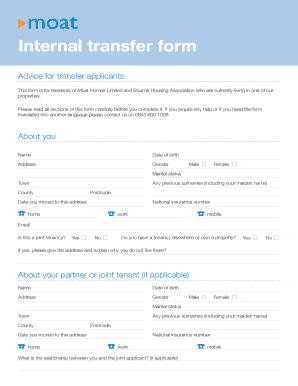 Moat Housing Internal Transfer  Form