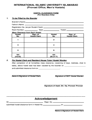 Iiui Clearance Form