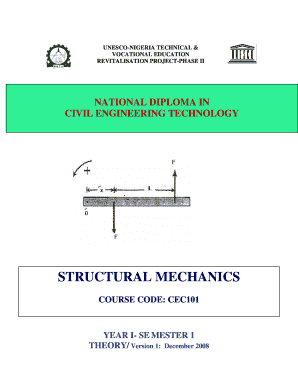 Cec 101 Structural Mechanics PDF  Form