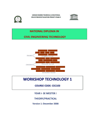 Workshop Technology PDF Civil Engineering  Form