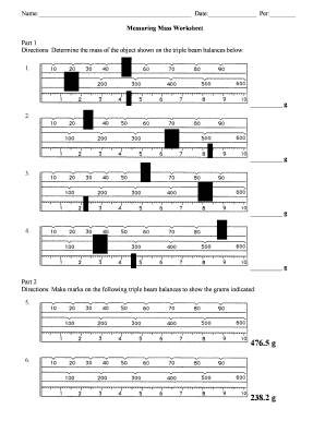 Measuring Mass Worksheet PDF Answer Key  Form