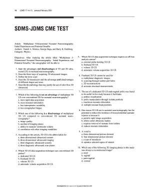 SDMS JDMS CME TEST Sage Publications  Form