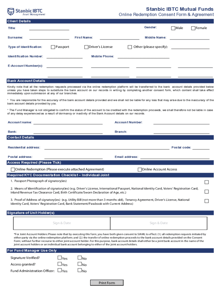 Ibtc Consent Form