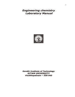 Engineering Chemistry Lab Manual  Form