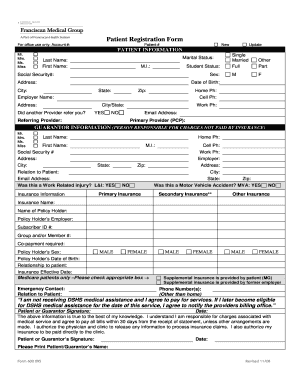 Patient Registration Form CHI Franciscan Health