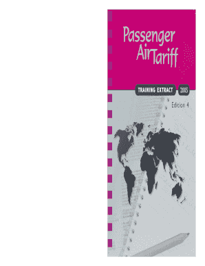 Training Extract Passenger Air Tariff  Form