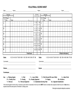 Volleyball Scoreboard Online  Form