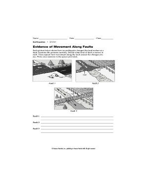 Evidence of Movement along Faults Answer Key  Form