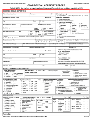Tulare County Communicable Disease  Form