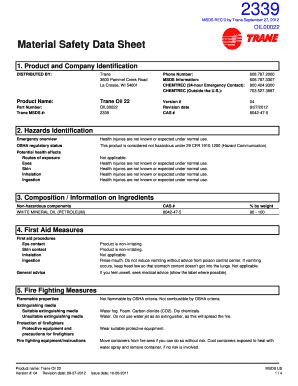 Trane Oil 22  Form