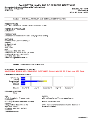 Callington Msds  Form