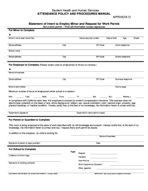 Appendix O Work Permit and Guidelines Notebook Lausd  Form