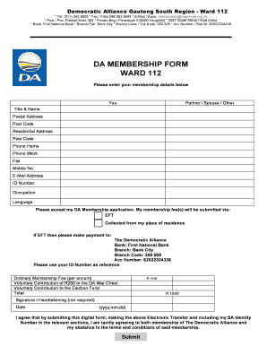 Da Membership  Form
