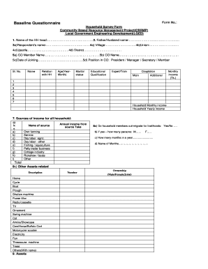 Household Survey Format Up PDF
