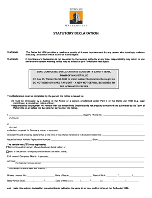 Statutory Declaration Form