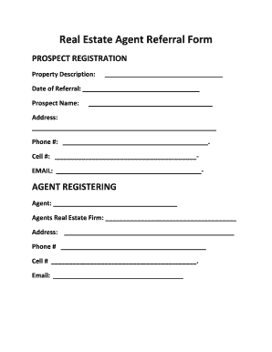 Real Estate Agent Referral Form