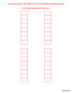 Avaya Phone Labels Word Template  Form